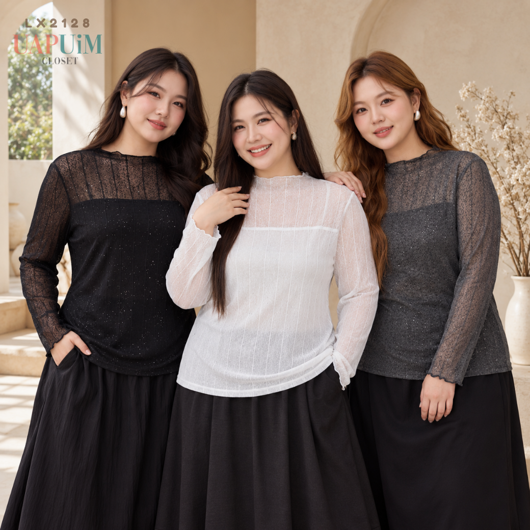 LX2128 เสื้อแขนยาวซีทรู
