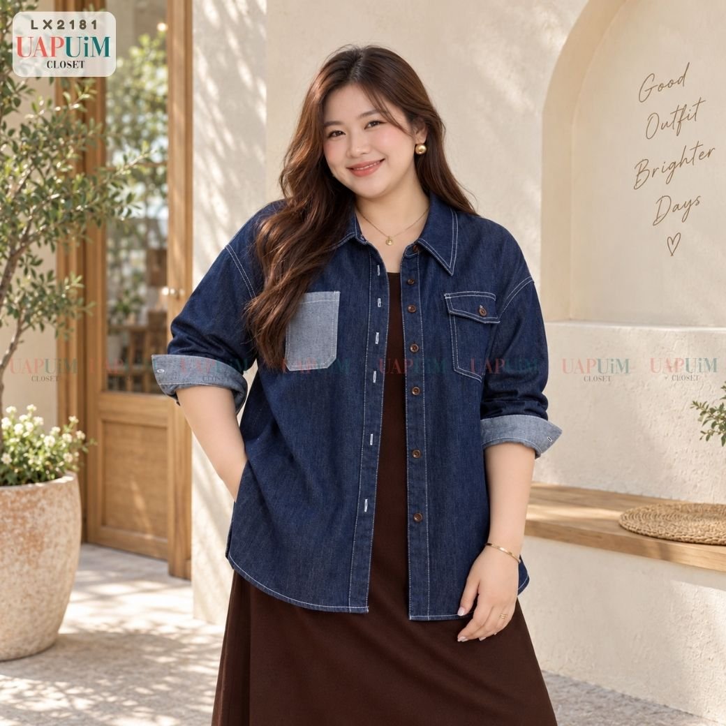 LX2181 เสื้อเชิ้ตเดนิมดีไซน์เก๋