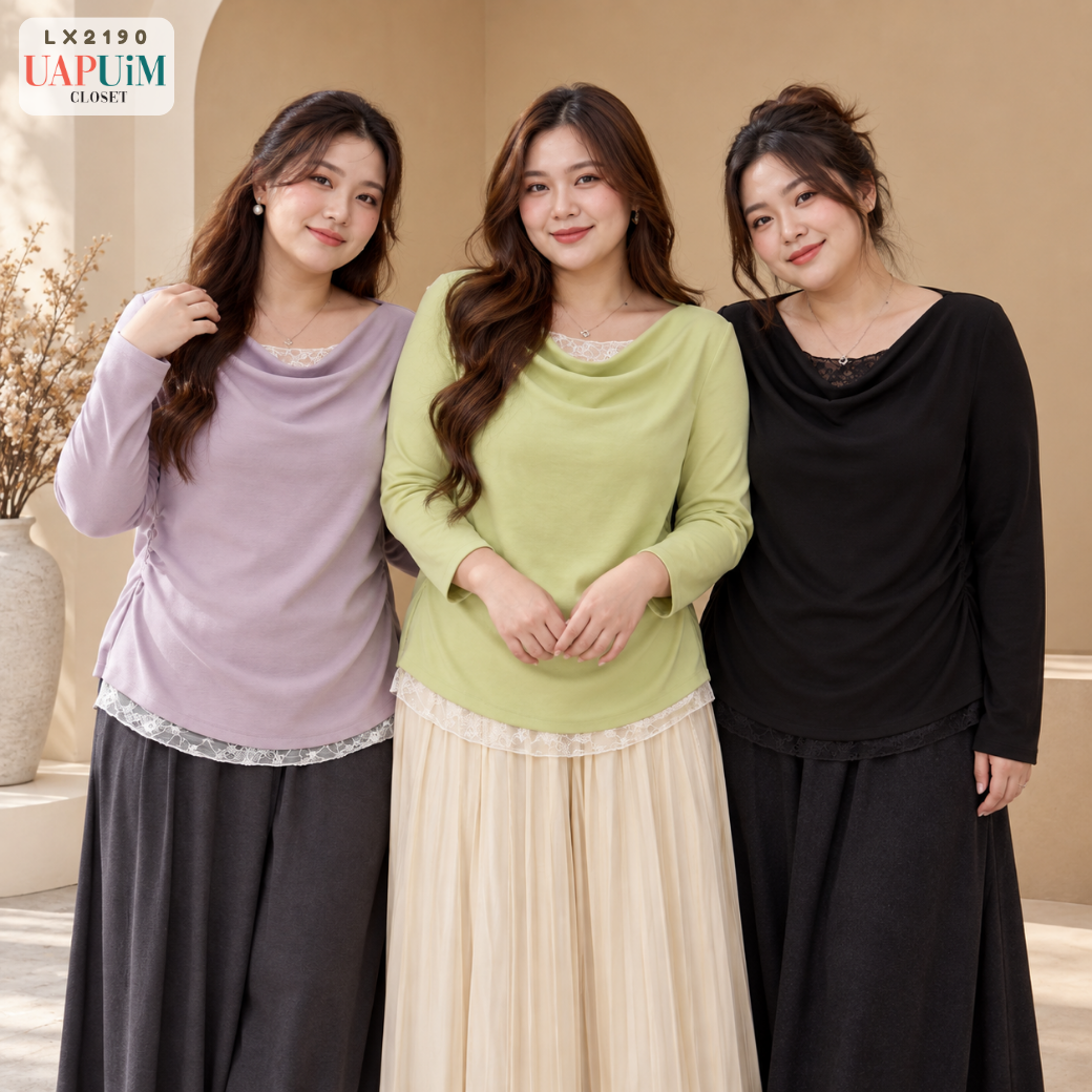 LX2190 เสื้อแขนยาวคอเดรป